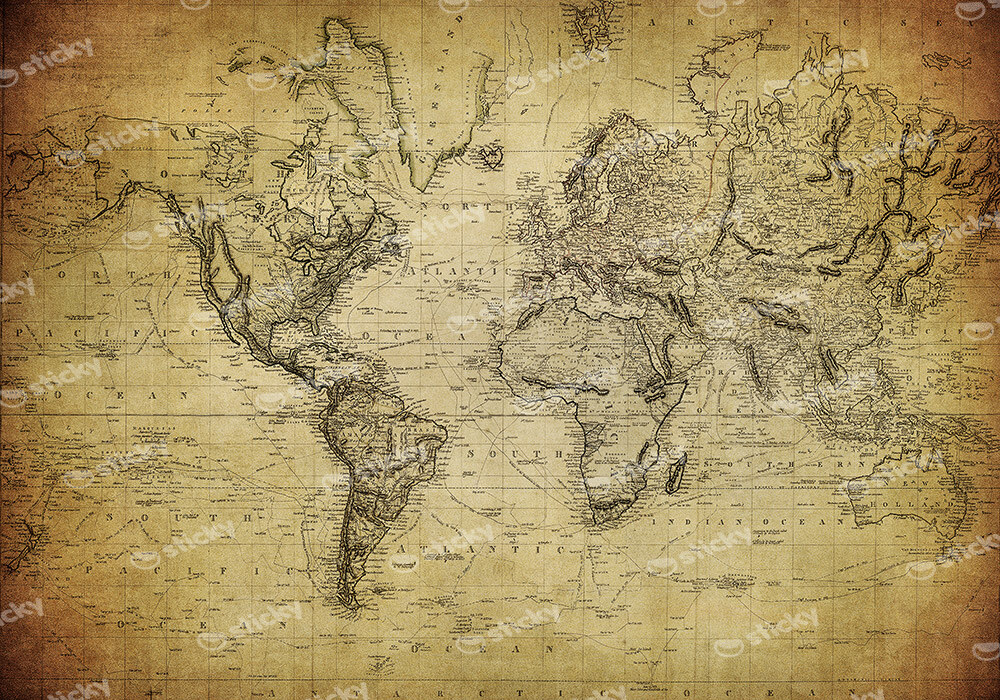 Πινακας σε καμβά VINTAGE WORLD MAP 1814