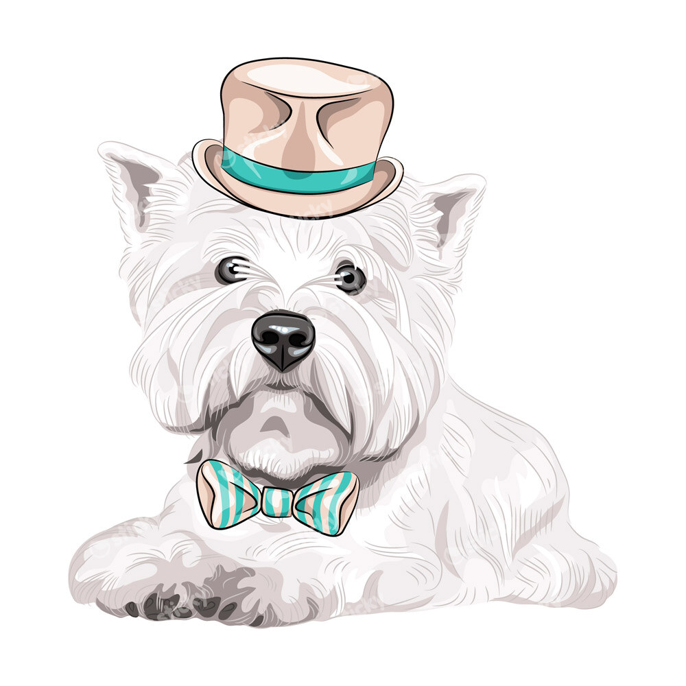 Πίνακας σε καμβά WEST HIGHLAND WHITE TERRIER HIPSTER