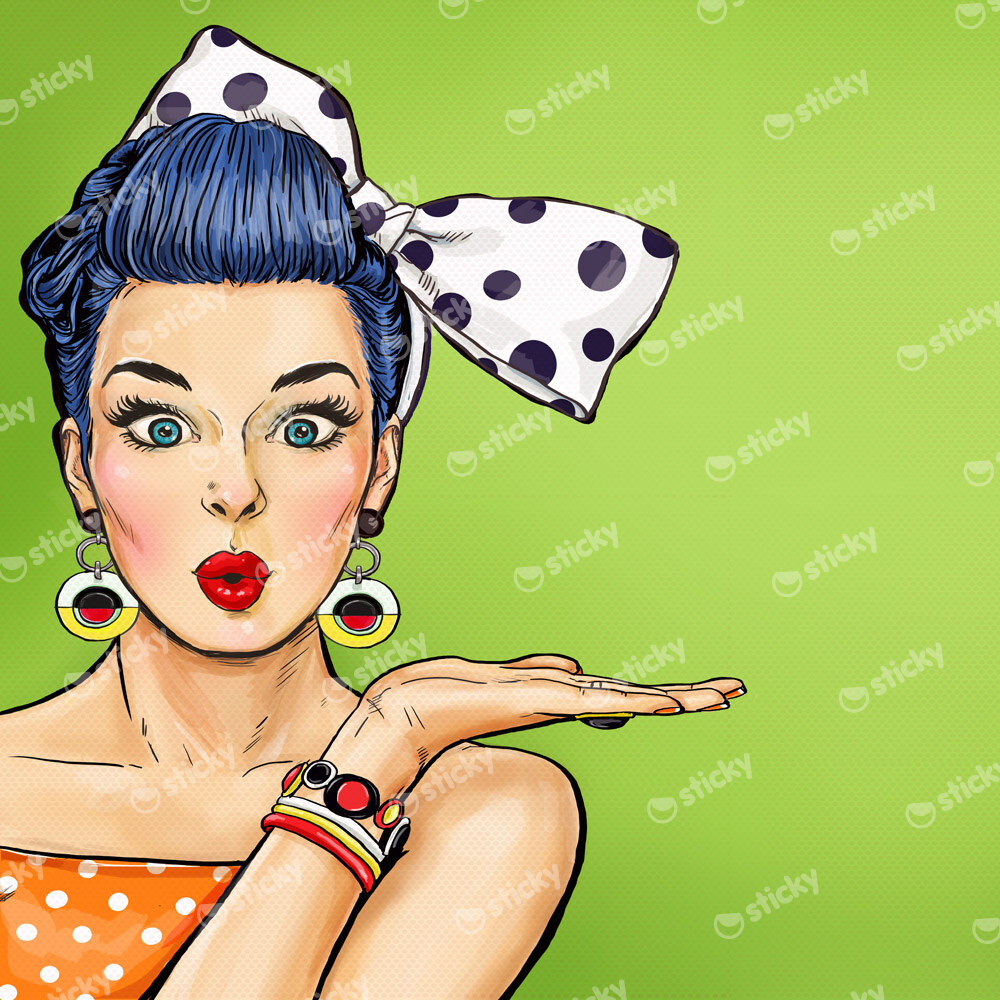 Πίνακας σε καμβά SURPRISED WOMAN POP ART
