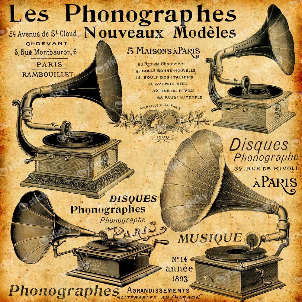 Πίνακας σε καμβά PHONOGRAPHES