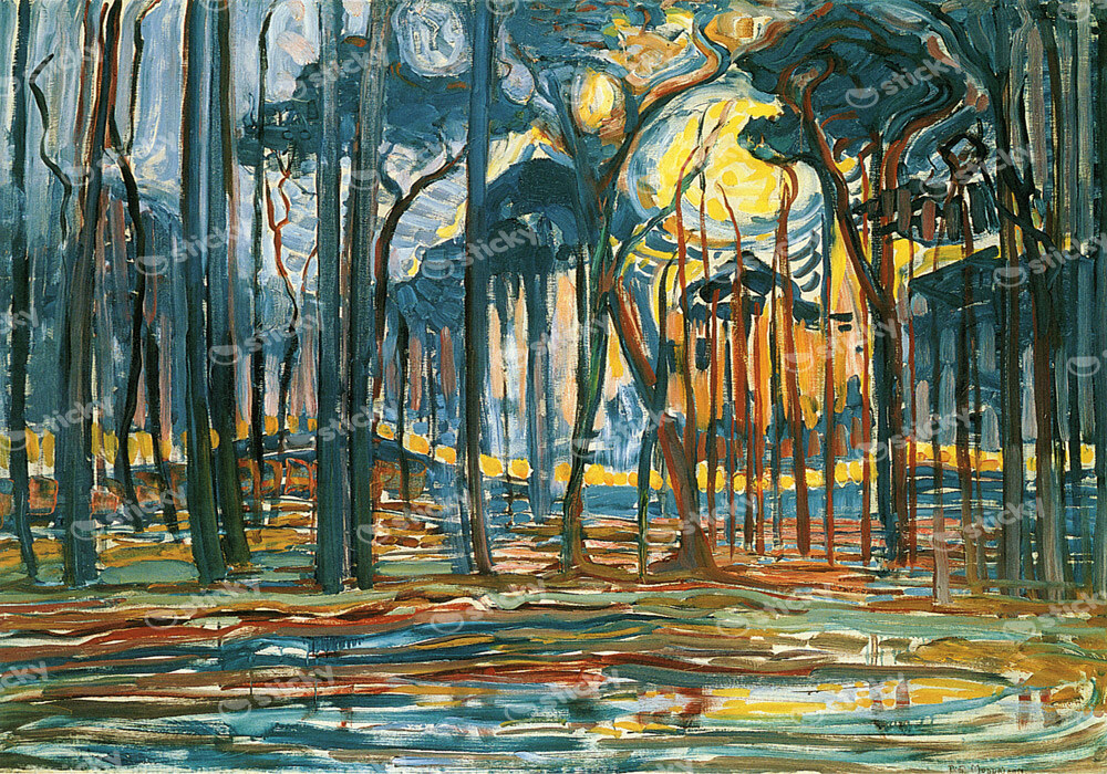 Πινακας σε καμβά MONDRIAN - WOODS NEAR OELE
