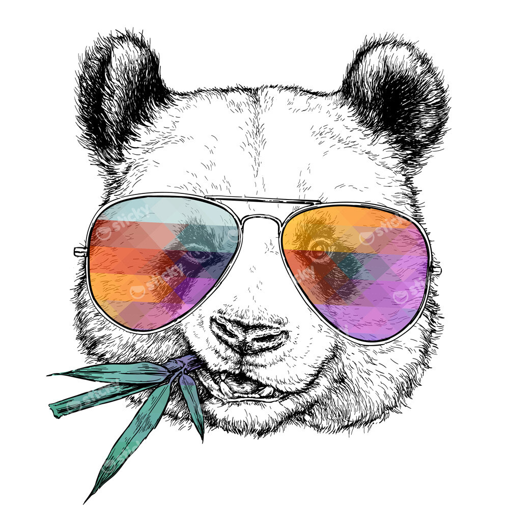 Πίνακας σε καμβά FUNNY PANDA GLASSES