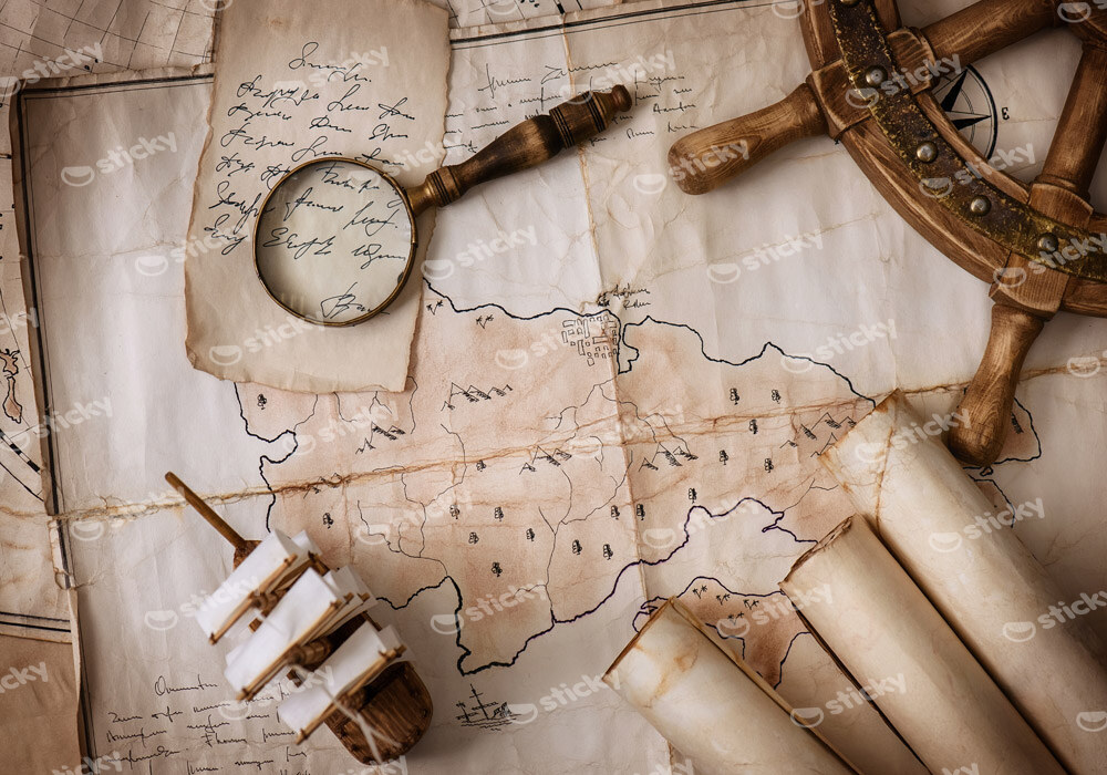 Πινακας σε καμβά STILL LIFE VINTAGE MAP