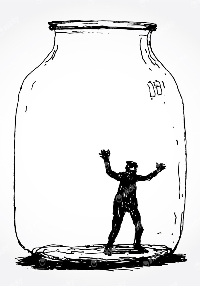 Πινακας σε καμβά MAN IN JAR