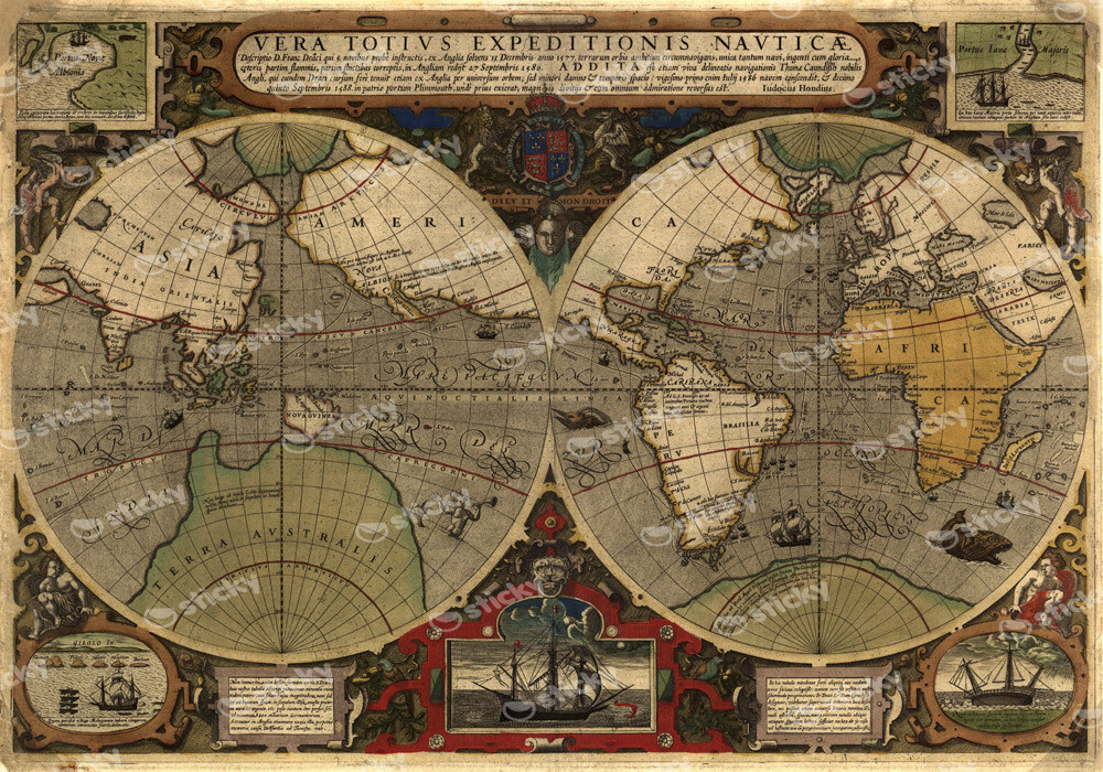 Πινακας σε καμβά ANCIENT WORLD MAP