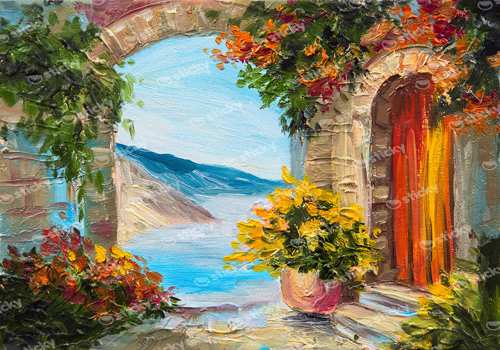Πινακας σε καμβά HOUSE NEAR SEA 6