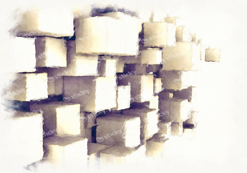 Πινακας σε καμβά ABSTRACT PAINTING CUBES