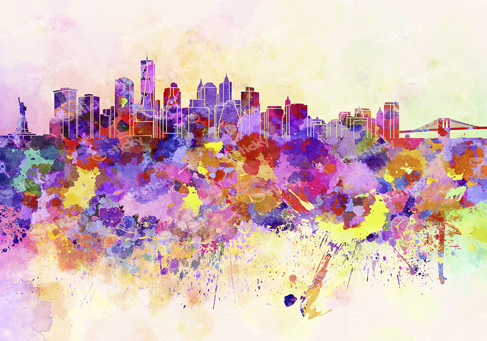 Πινακας σε καμβά NEW YORK WATERCOLOR