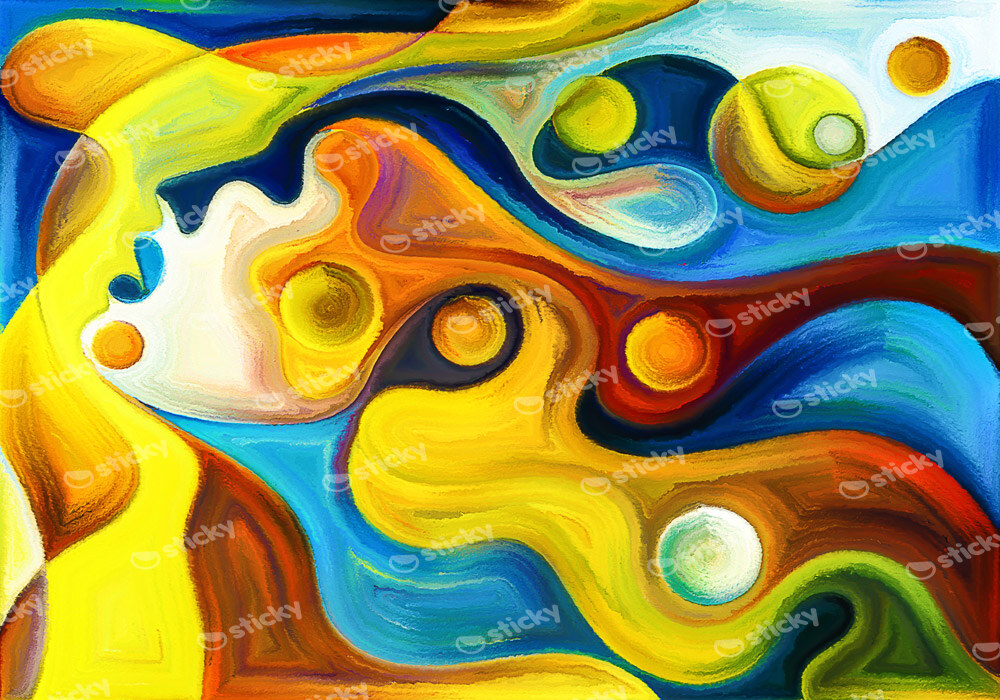 Πινακας σε καμβά SURREAL COLORFUL HUMAN PROFILES