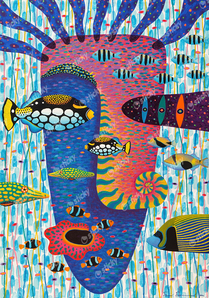 Πινακας σε καμβά FISHES HAPPINESS PAINTING