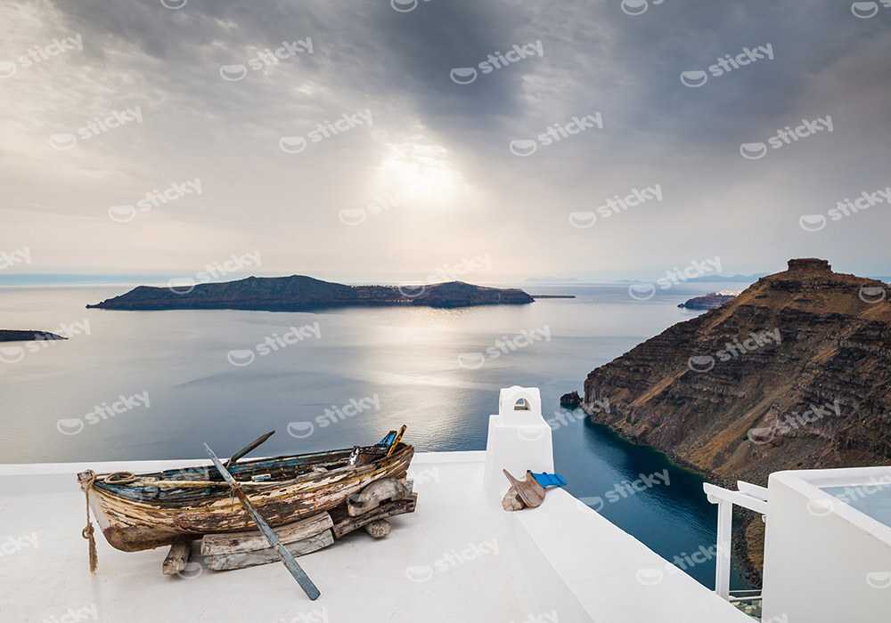 Πινακας σε καμβά BEAUTIFUL SUNSET ON SANTORINI ISLAND GREECE