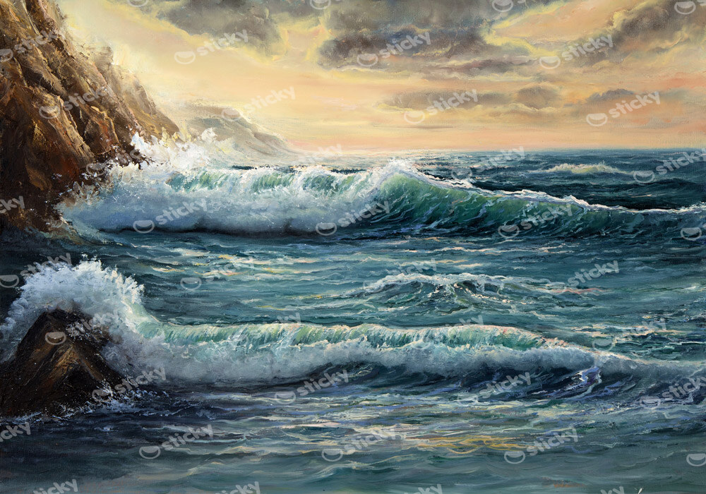 Πινακας σε καμβά SEA SHORE OIL PAINTING