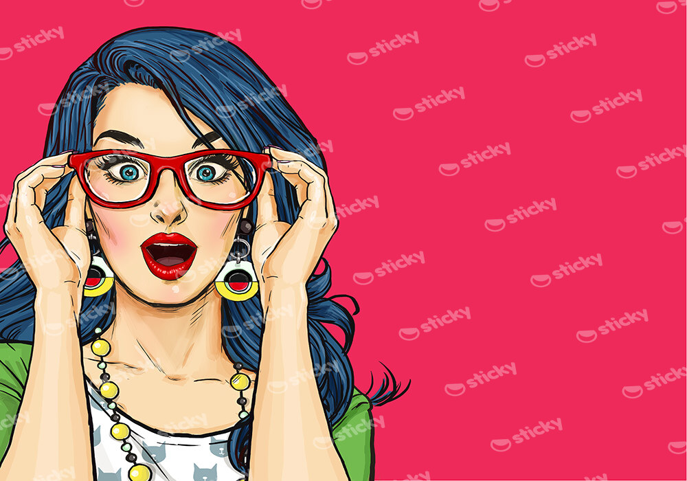 Πινακας σε καμβά SURPRISED WOMAN POP ART 2