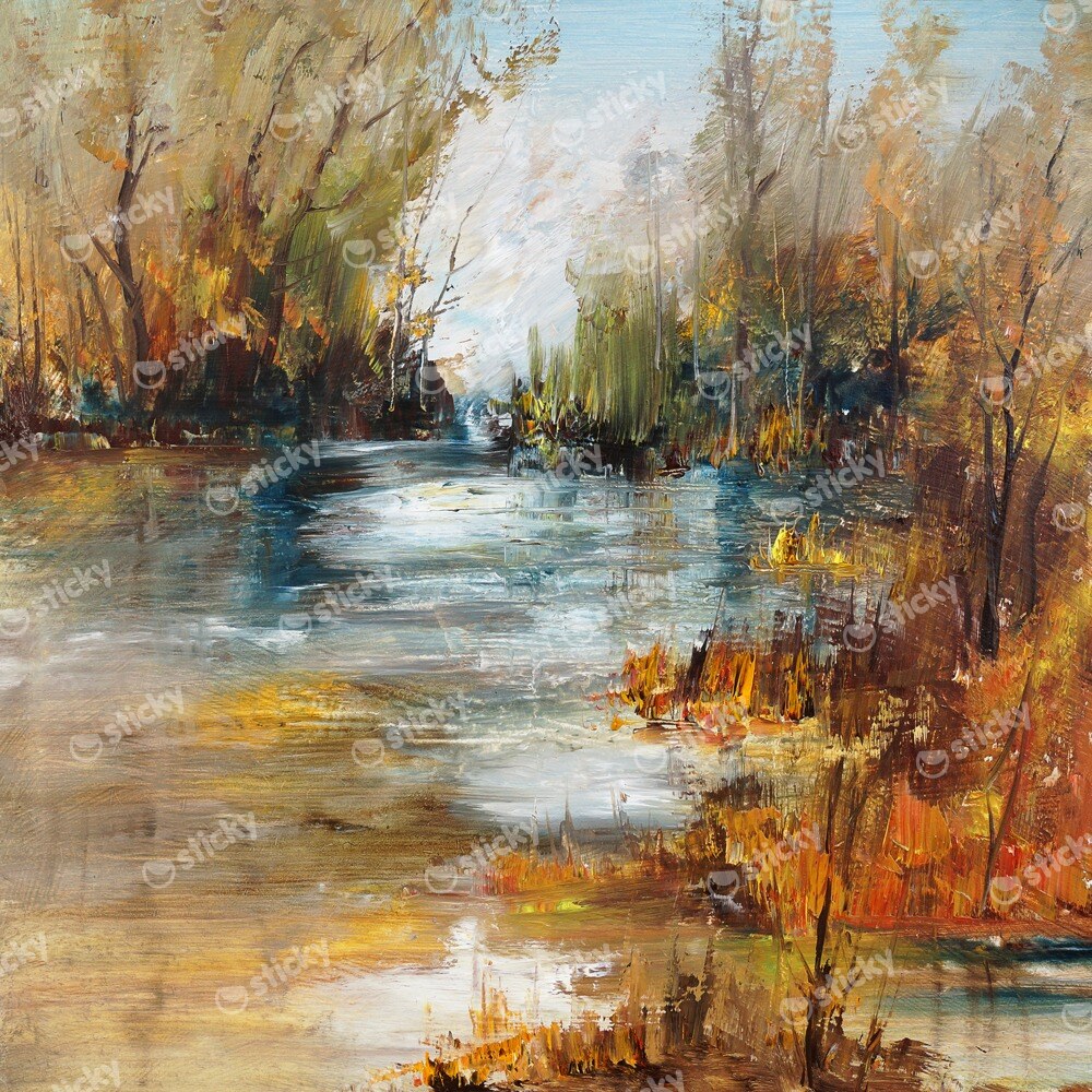 Πίνακας σε καμβά LAKE FOREST PAINTING