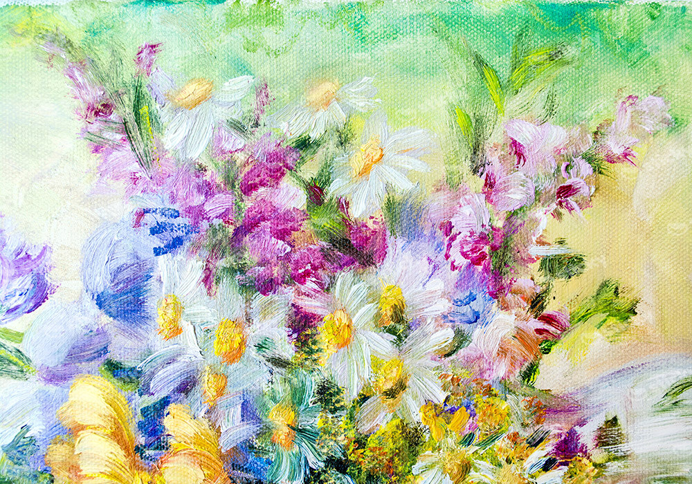 Πινακας σε καμβά WILDFLOWER OIL PAINTING