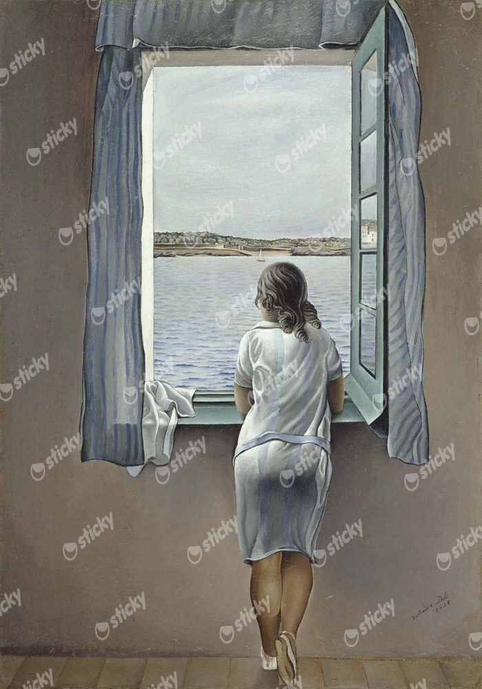Πίνακας σε καμβά DALI - FIGURE AT THE WINDOW