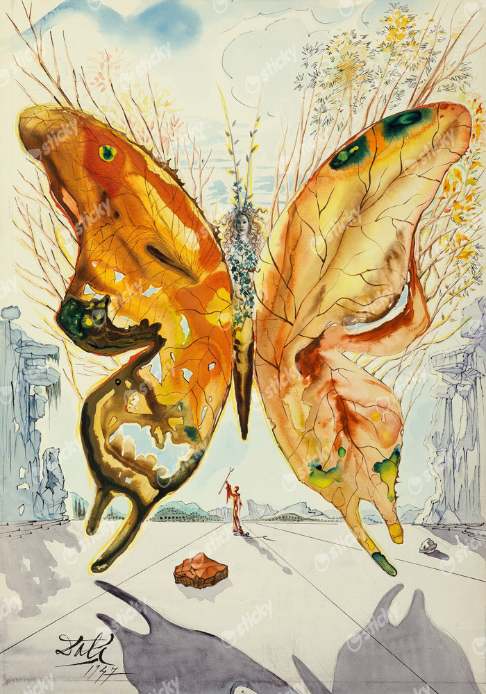 Πίνακας σε καμβά DALI - VENUS BUTTERFLY