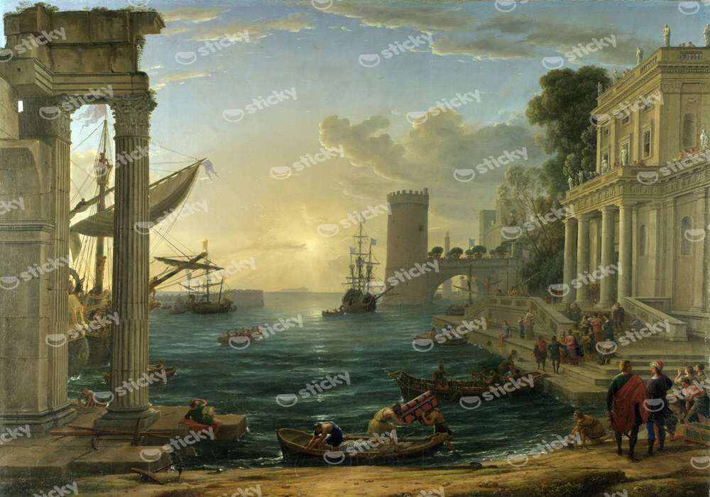 Πινακας σε καμβά CLAUDE - THE EMBARKATION OF THE QUEEN OF SHEBA