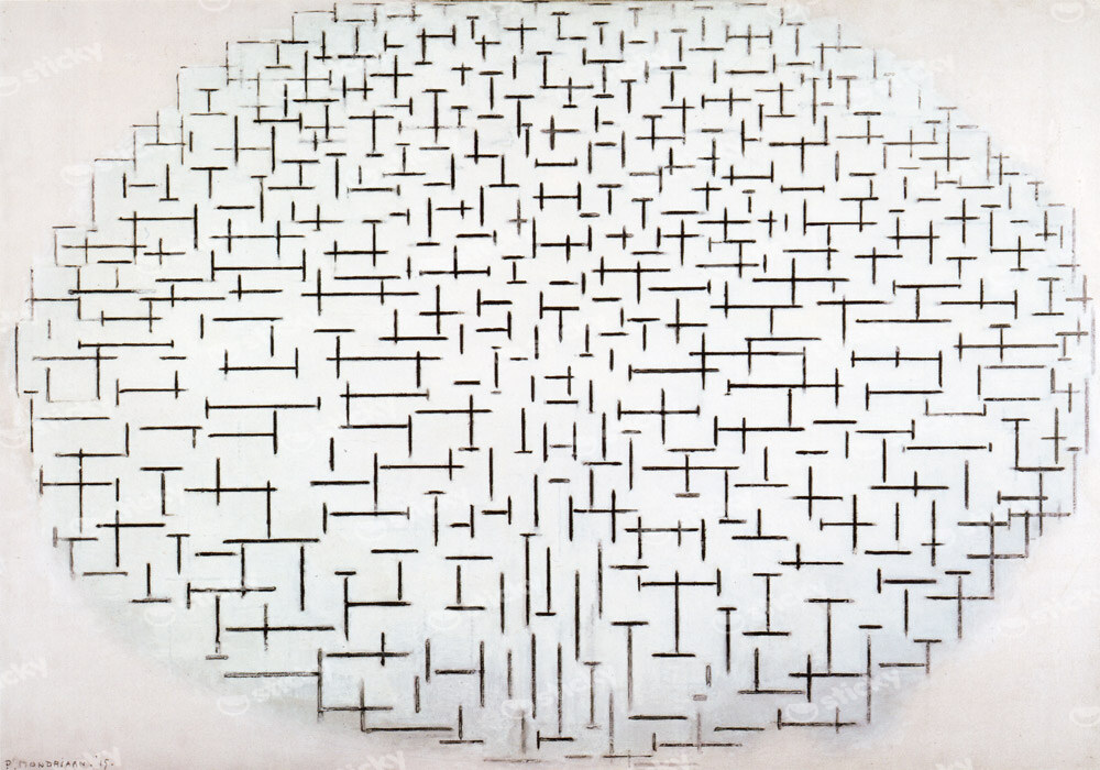 Πινακας σε καμβά MONDRIAN - COMPOSITION 10 IN BLACK AND WHITE