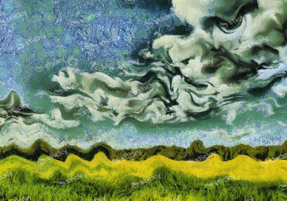 Πινακας σε καμβά VAN GOGH STYLE MEADOW