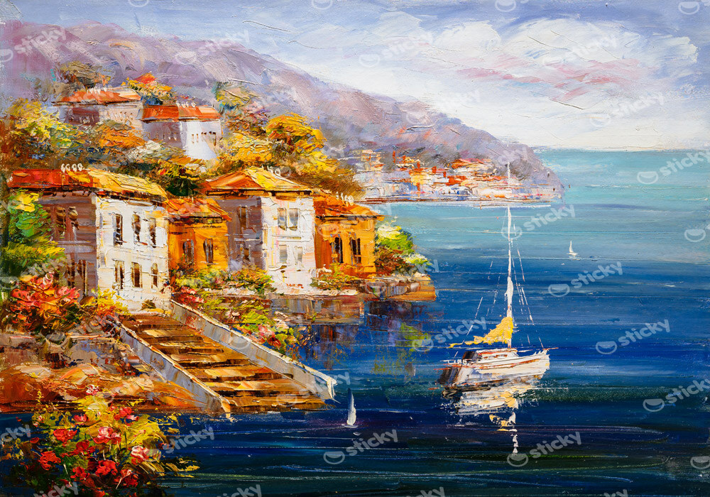 Πινακας σε καμβά OIL PAINTING HARBOUR