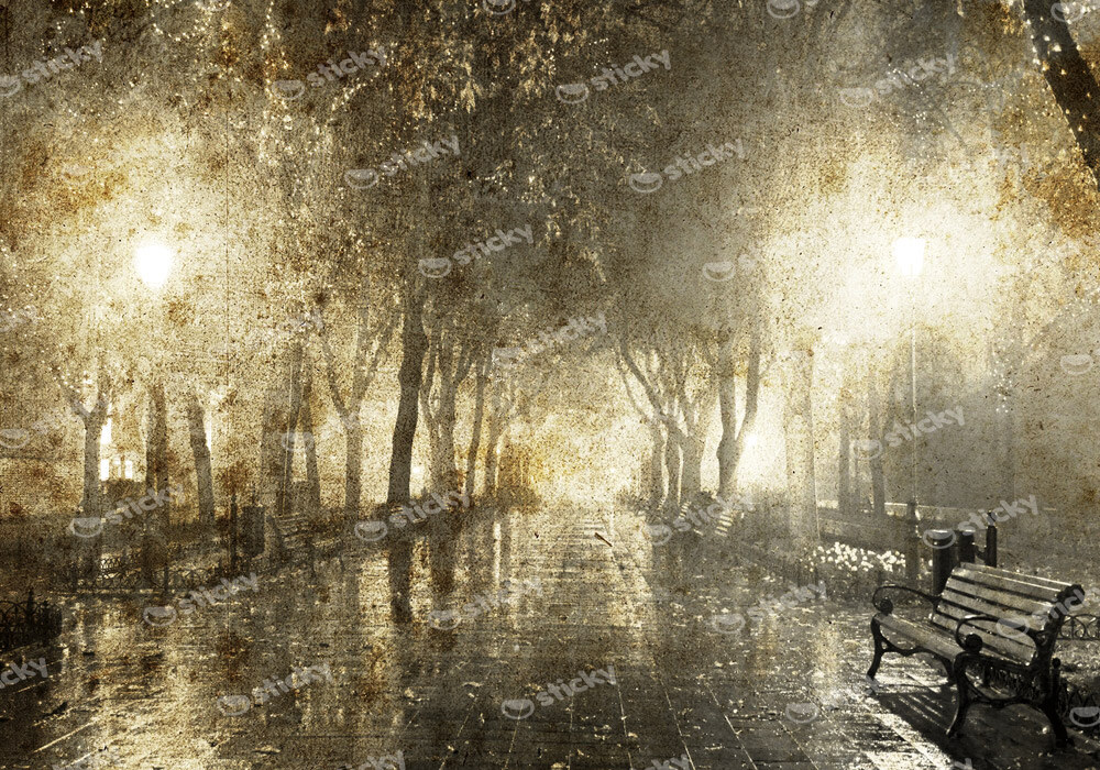 Πινακας σε καμβά BENCH IN NIGHT ALLEY