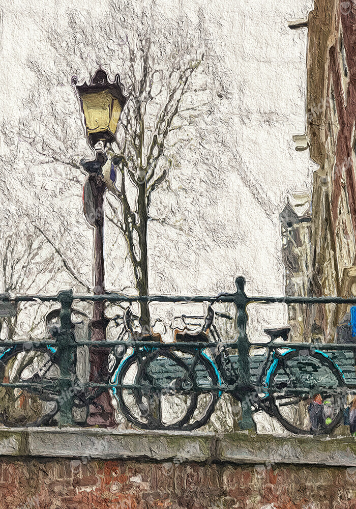 Πινακας σε καμβά BICYCLES ON BRIDGE