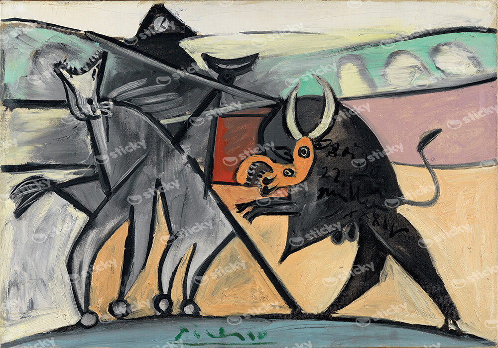 Πίνακας σε καμβά PICASSO - BULLFIGHT