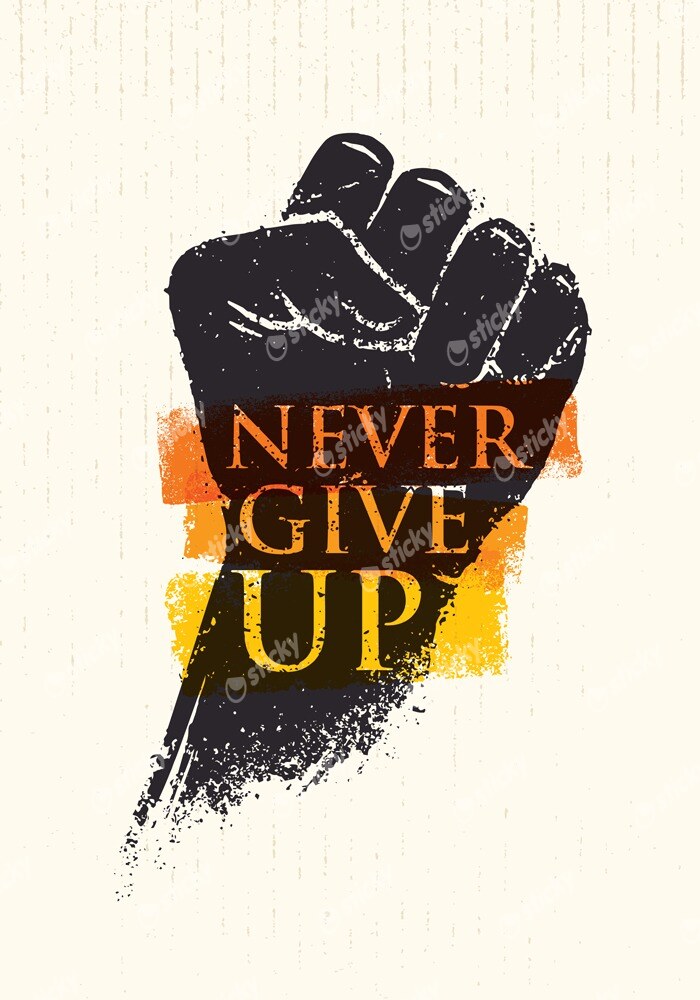 Πινακας σε καμβά NEVER GIVE UP