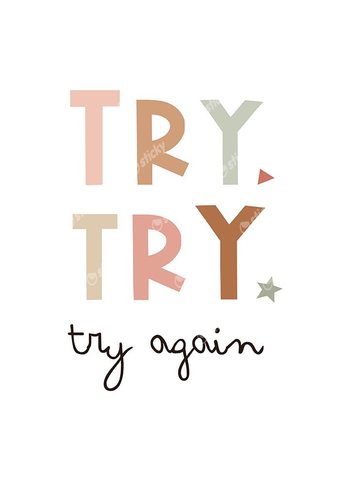 Πινακας σε καμβά TRY AGAIN