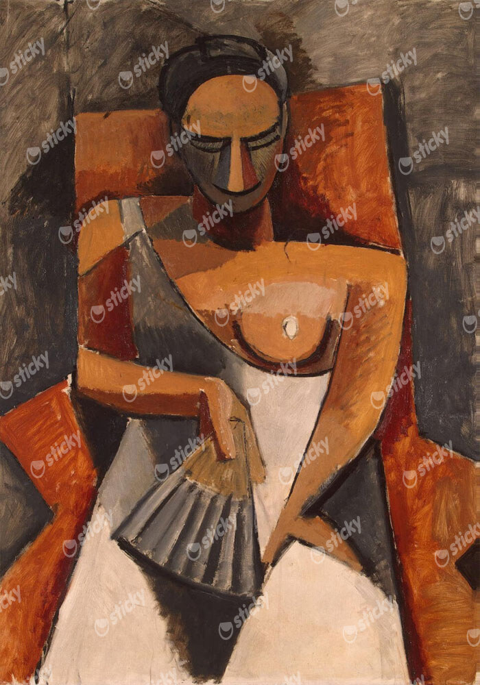 Πινακας σε καμβά PICASSO - WOMAN WITH A FAN