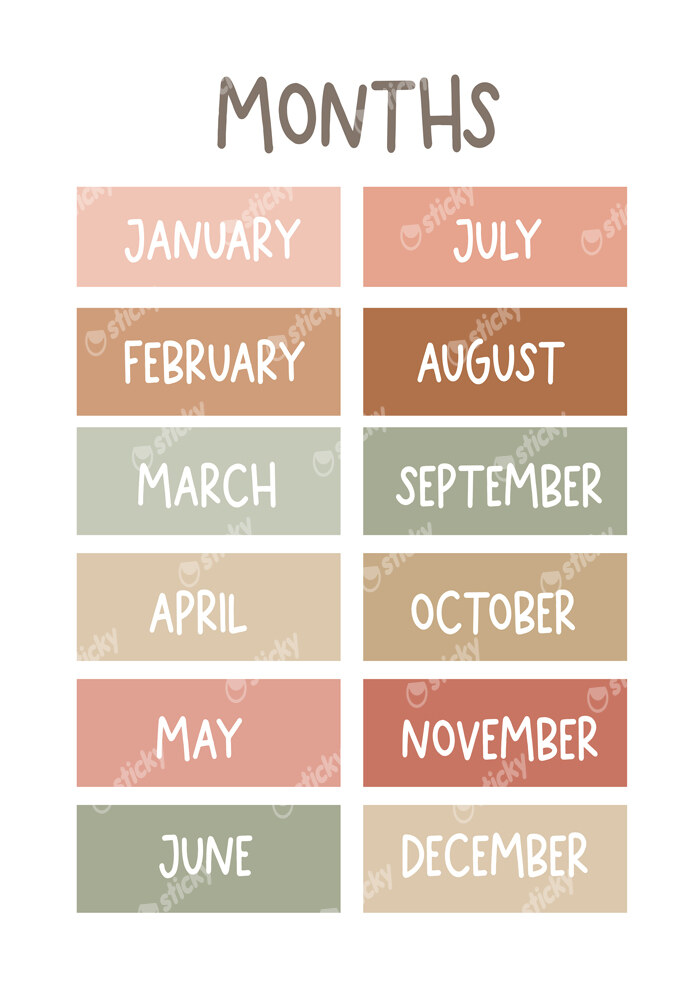 Πινακας σε καμβά MONTHS