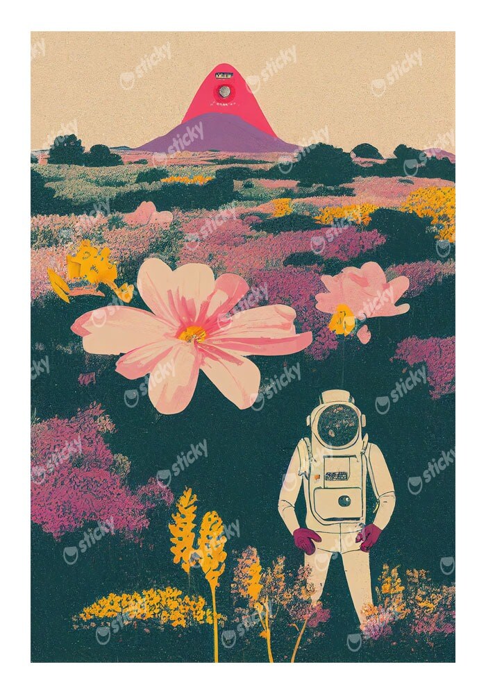 Πόστερ ASTRONAUT ON A FLOWER PLANET