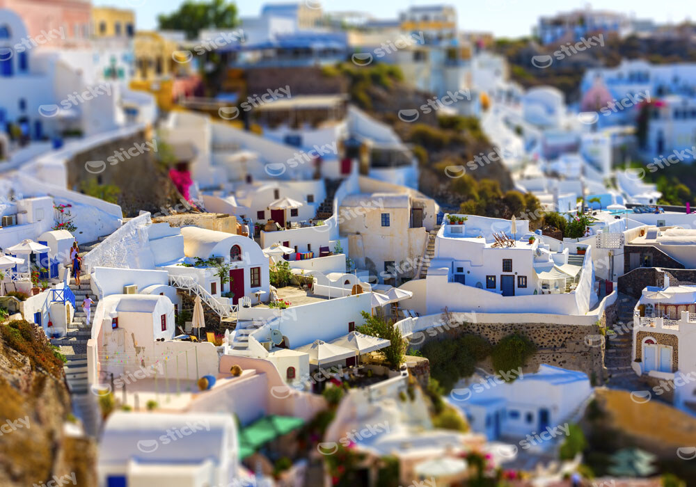 Πινακας σε καμβά TILT SHIFT SANTORINI ISLAND