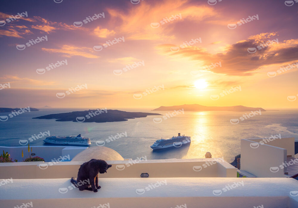 Πινακας σε καμβά FIRA TOWN SANTORINI 2
