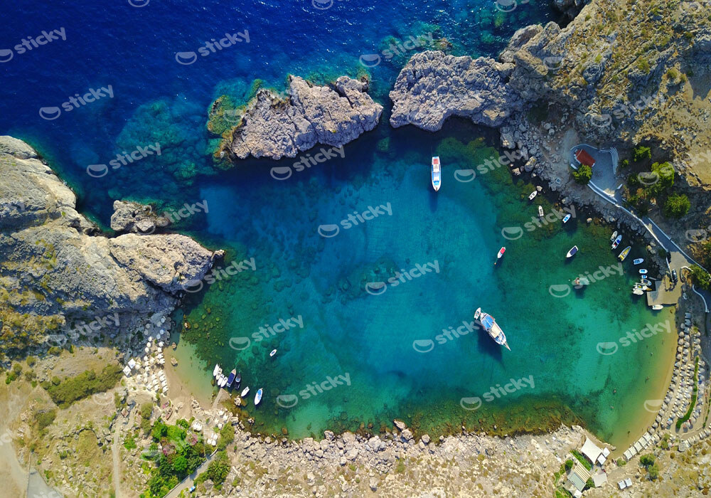 Πινακας σε καμβά LINDOS BEACH RHODES