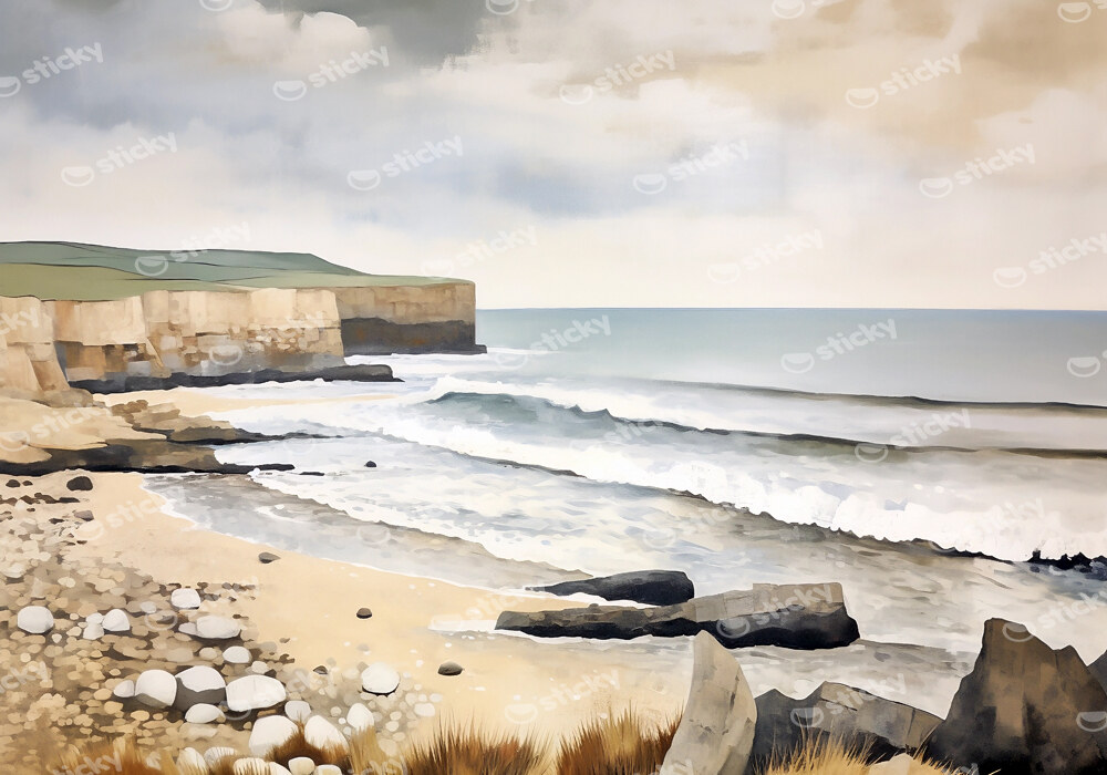 Πινακας σε καμβά PAINTING OF THE SEASCAPE WITH ROCK SHORE