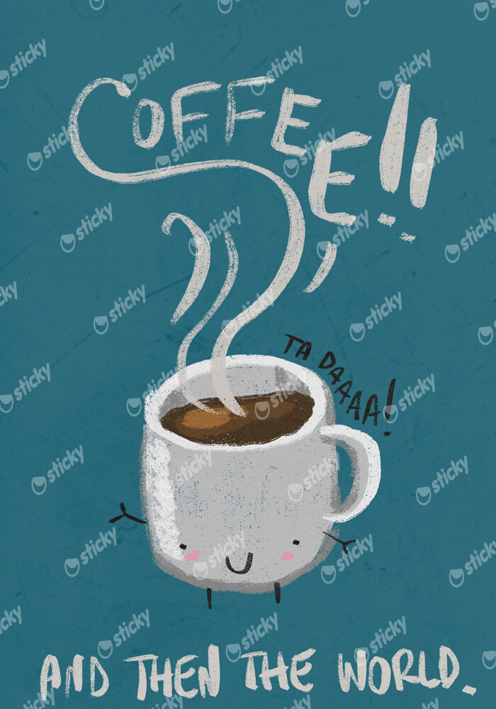 Πινακας σε καμβά COFFEE AND THEN THE WORLD