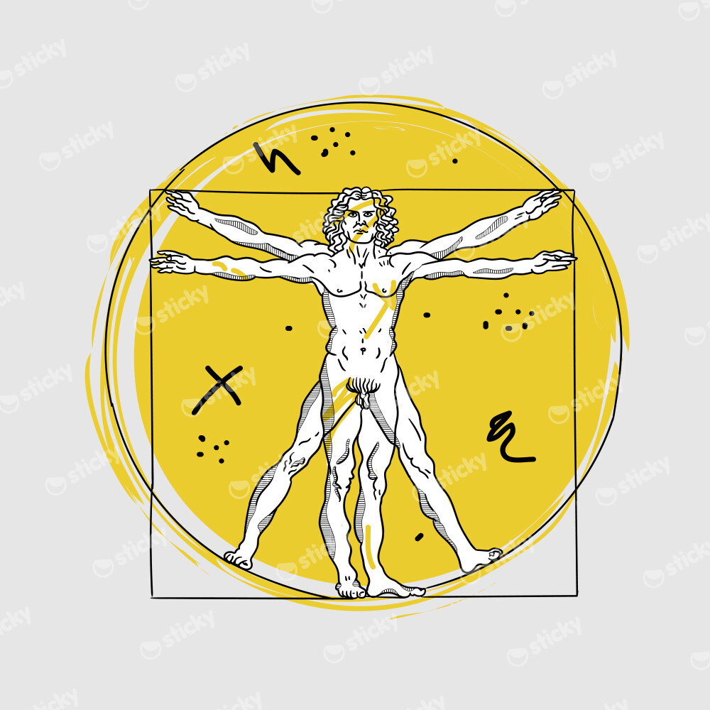 Πίνακας Τετράγωνος GEOMETRIC VITRUVIAN MAN