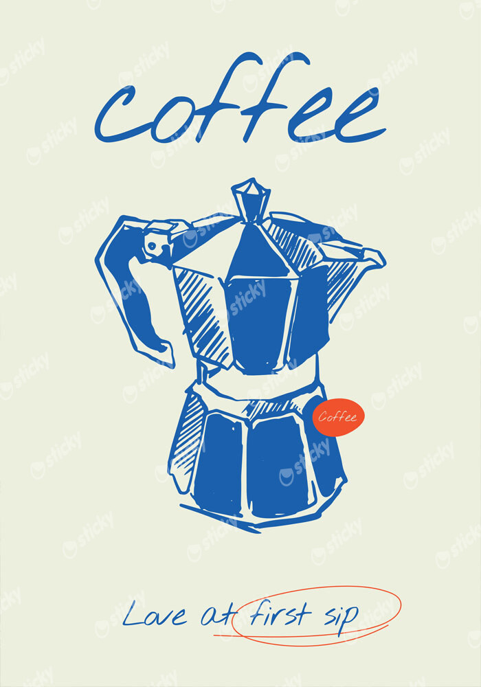 Πινακας σε καμβά HAND DRAWN COFFEE