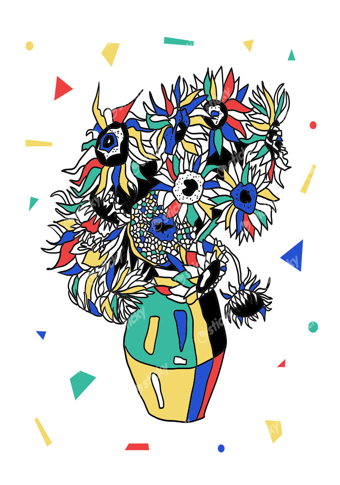 Πινακας σε καμβά POP ART VINCENT SUNFLOWERS