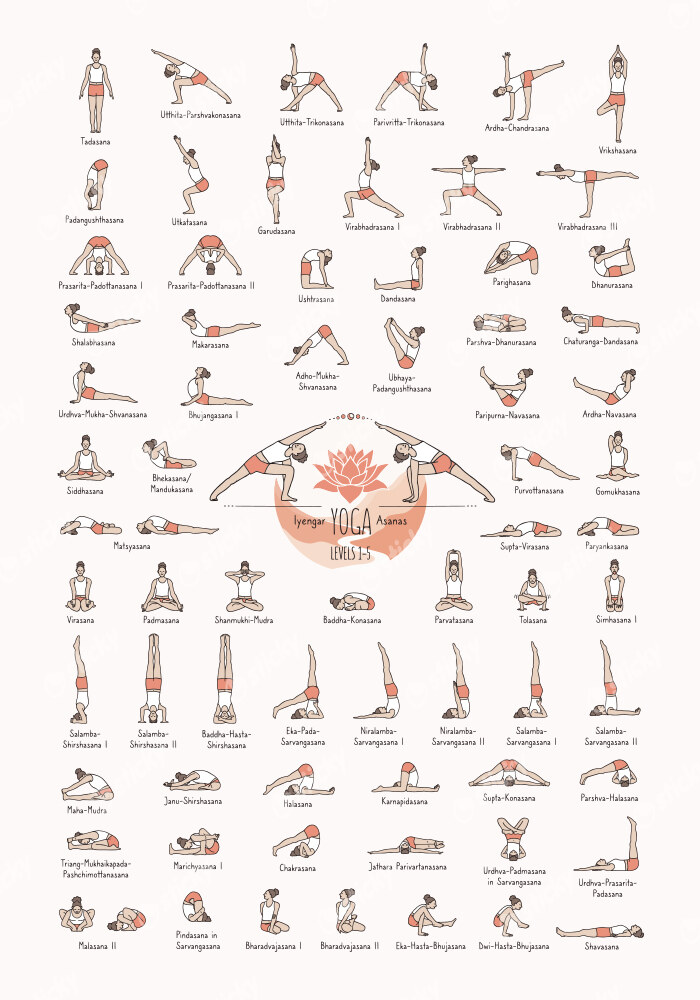 Πινακας σε καμβά YOGA POSES LEVEL 1