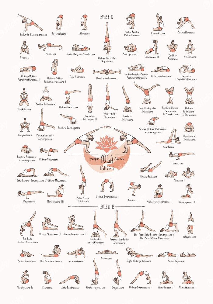 Πινακας σε καμβά YOGA POSES LEVEL 2