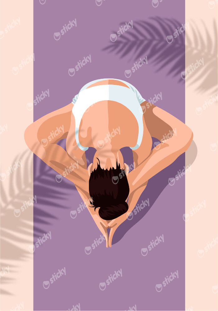 Πινακας σε καμβά PURPLE YOGA POSE