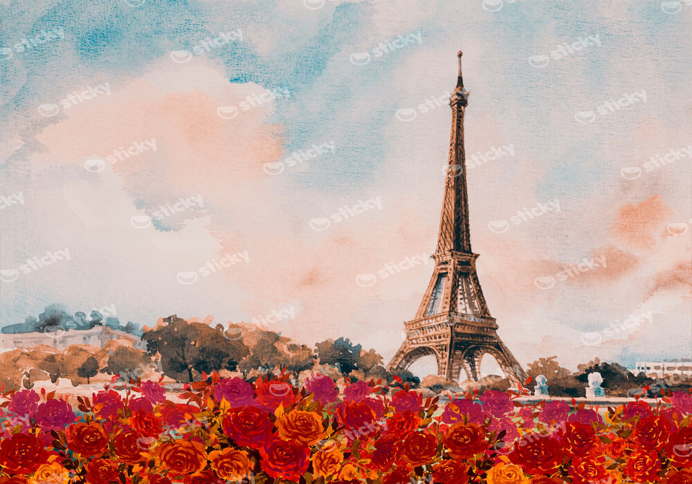 Πινακας σε καμβά PARIS EIFFEL LANDSCAPE PAINTING