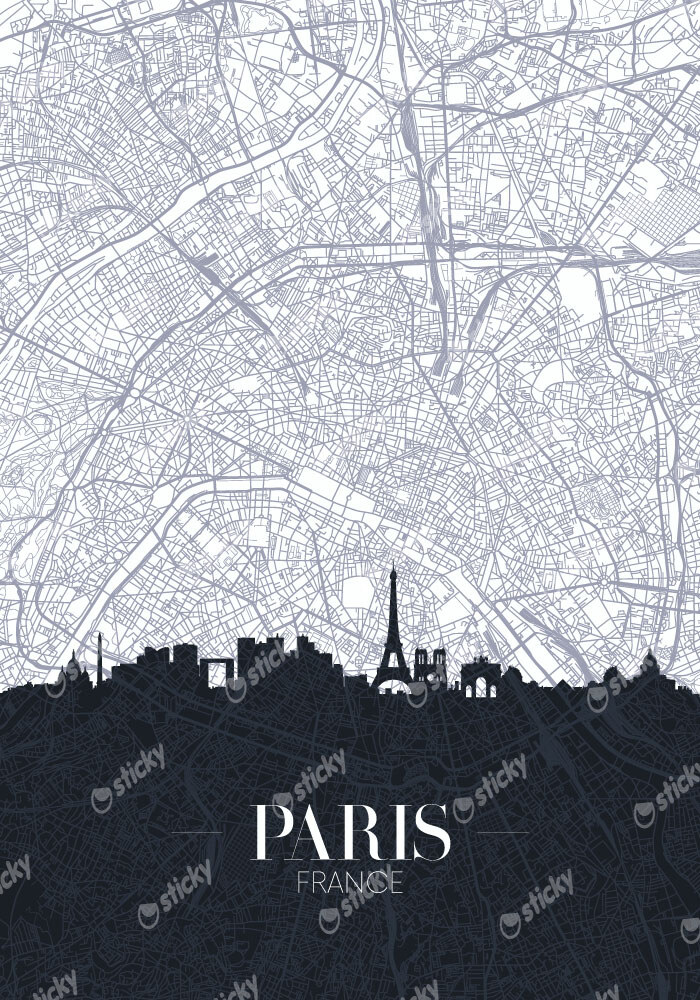 Πινακας σε καμβά PARIS CITY MAP