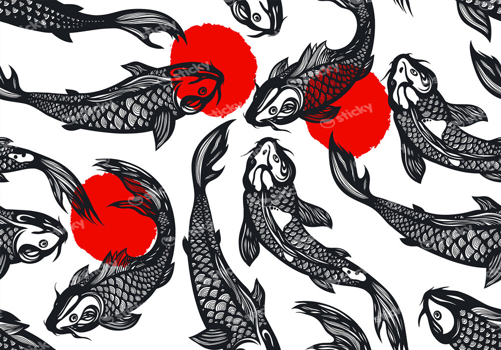 Πινακας σε καμβά KOI CARP FISH SPOTS