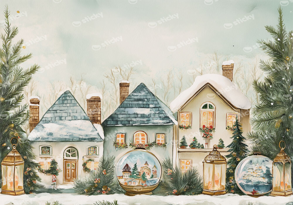 Πινακας σε καμβά CHRISTMAS VILLAGE
