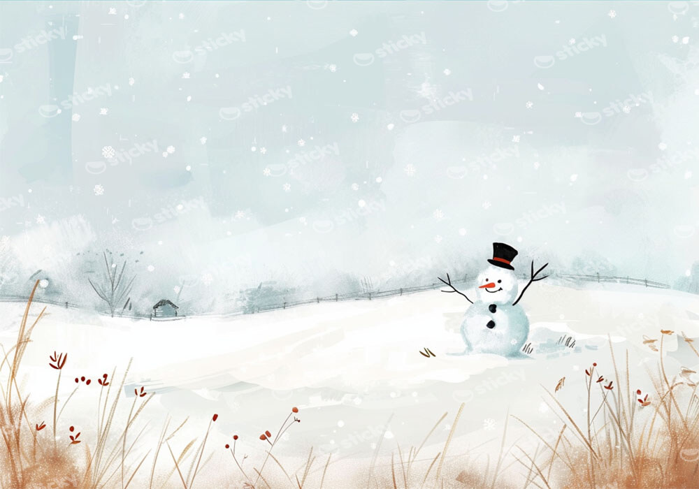 Πινακας σε καμβά SNOWMAN PAINTING