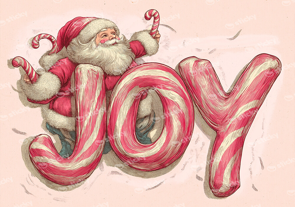 Πινακας σε καμβά PINK CHRISTMAS JOY
